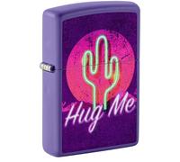 Zippo Accendino: Retro Cactus, Hug Me with Blacklight - Viola Opaco 46085