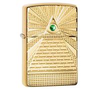 Zippo Accendino tascabile, Altro, Occhio di Provvidenza in ottone lucido