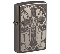 Zippo Accendino tascabile con teschio e croce del giorno dei morti, colore: nero