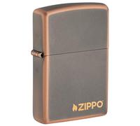 Zippo Accendino tascabile in bronzo rustico con logo Zippo