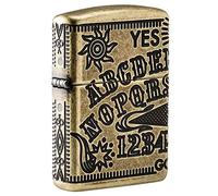Zippo – Accendino tascabile Ouijia Board Armor Antique Brass in ottone – Taglia unica