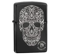 Zippo Accendino tascabile in ottone, Anne Stokes, con teschio nero lucido, taglia unica