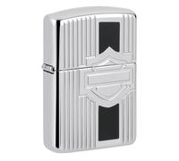 Zippo Accendino tempesta - 2025 Harley-Davidson Limited Edition, Armor High Polish Chrome, Deep Carve/Epoxy Inlay - Ricaricabile - Riutilizzabile - Design Antivento - Confezione regalo - Made in USA