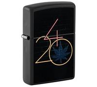 Zippo Accendino tempesta - 420, Black Matte, Black Light - Ricaricabile - Riutilizzabile - Design antivento - Confezione regalo - Made in USA