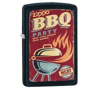 Zippo Accendino tempesta - BBQ Party, Black Matte, Color Image - Ricaricabile - Design antivento - Confezione regalo - Made in USA