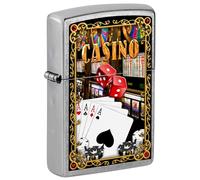 Zippo Accendino tempesta - Casino Slots, Street Chrome, Color Image - Ricaricabile - Riutilizzabile - Design antivento - Confezione regalo - Made in USA
