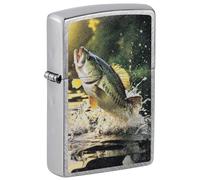 Zippo Accendino tempesta - Fishing Design - Argento - Colour Image - Ricaricabile - Riutilizzabile - Design antivento - Confezione regalo - Made in USA