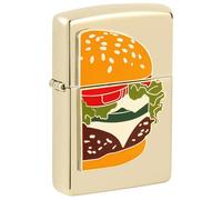 Zippo Accendino tempesta - Foodie Burger, Champagne, Emblema - Ricaricabile - Design antivento - Confezione regalo - Made in USA