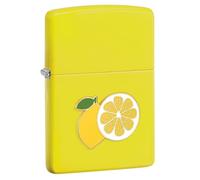 Zippo Accendino tempesta - Foodie limone, giallo limone, emblema - Ricaricabile - Design antivento - Confezione regalo - Made in USA