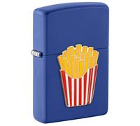 Zippo Accendino tempesta - Foodie Pommes, Royal Blue Matte, emblema - Ricaricabile - Riutilizzabile - Design antivento - Confezione regalo - Made in USA