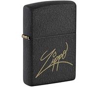 Zippo Accendino tempesta - Founder Set, Black Crackle, Laser Engrave - Ricaricabile - Riutilizzabile - Design antivento - Confezione regalo - Made in USA