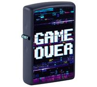 Zippo Accendino tempesta - Game Over, Navy Matte, Color Image - Ricaricabile - Design antivento - Confezione regalo - Made in USA