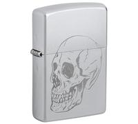 Zippo Accendino tempesta - Horror/Goth - Lustre Satin Chrome - Ricaricabile - Riutilizzabile - Design antivento - Confezione regalo - Made in USA