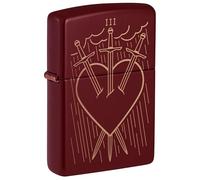 Zippo Accendino tempesta - Luck/Fortune - Laser Engrave Merlot - Ricaricabile - Riutilizzabile - Design antivento - Confezione regalo - Made in USA