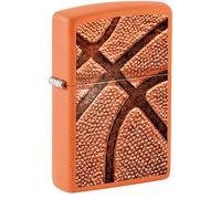 Zippo Accendino tempesta - Pallacanestro arancione opaco, stampa texture - Ricaricabile - Riutilizzabile - Design antivento - Confezione regalo - Made in USA