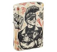 Zippo Accendino tempesta - Punk Rock, 540°, Color Image - Ricaricabile - Riutilizzabile - Design antivento - Confezione regalo - Made in USA