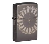 Zippo Accendino tempesta - Roulette, Black Ice, Laser 360° - Ricaricabile - Riutilizzabile - Design antivento - Confezione regalo - Made in USA