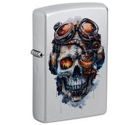 Zippo Accendino tempesta - Steampunk Skull, cromo satinato, Color Image - Ricaricabile - Riutilizzabile - Design antivento - Confezione regalo - Made in USA