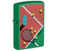 Zippo Accendino tempesta - Tennis, Grass Green Matte, Color Image - Ricaricabile - Riutilizzabile - Design antivento - Confezione regalo - Made in USA