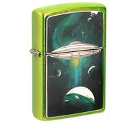 Zippo Accendino tempesta - UFO Light Beam, Lurid, emblema - Ricaricabile - Riutilizzabile - Design antivento - Confezione regalo - Made in USA