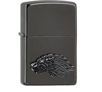 Zippo Accendino tempesta - Werewolf, High Polish Black, emblema - Ricaricabile - Riutilizzabile - Design antivento - Confezione regalo - Made in USA