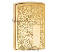 ZIPPO ACCENDINO VENETIAN REGULAR 352B OTTONE DUE LATI LIGHTER ORIGINAL