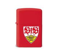 Zippo Accendino Vfb Stuttgart Rosso Con Stemma Benzina Originale Flint Calcio