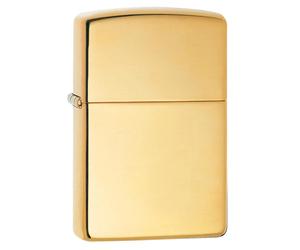 Zippo Altamente Lucido Ottone Accendino Lid Windproof Disegno Compatto