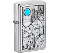 Zippo Antivento Ricaricabile Made In Usa Argento 49295 Placca Special Limited