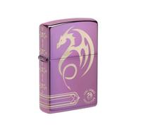 Zippo Antivento Ricaricabile Made In Usa Drago Dragone Viola Unisex