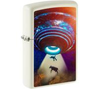 Zippo – Accendino antivento ricaricabile – UFO fosforescente verde – in metallo – con scatola