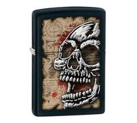 Zippo Antivento Ricaricabile Made In Usa Nero 22H021 SCHELETRO MAPPA