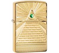 Zippo Accendino tascabile, Altro, Occhio di Provvidenza in ottone lucido