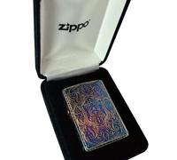 Zippo Armor 5 lati arabesco inciso ottone antico nuovo con scatola raro