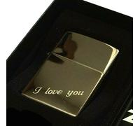 ZiPPO Black Ice Midnight Cromo i Love You IN Set Regalo in-Casa Incisione