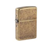 Zippo® Classic Antique Brass 201FB, Accendino Antivento Ricaricabile, Realizzato in Metallo con Caratteristico "click" Zippo, Color Marrone Seppia, Made in USA, Ottima Idea Regalo