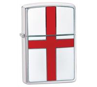 Zippo Classic English Flag Cromo Spazzolato Accendino Garanzia A Vita Ricaricabi