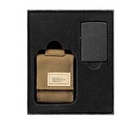 Zippo Coyote - Set regalo con custodia tattica e accendino antivento nero