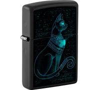 Zippo Accendino Antivento Black Light Gatto Spirituale Black Matte – Nero, Taglia Unica