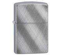 Zippo Diagonal Weave, Accendino Antivento Ricaricabile, Realizzato in Metallo con Caratteristico Click, Made in USA, Ottima Idea Regalo, Ottone, Cromato, 5.70 x 3.70 x 1.20 cm