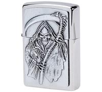 Zippo Feuerzeug 2000856 Reapers Curse Emblem Accendino a Benzina, Ottone, Argento