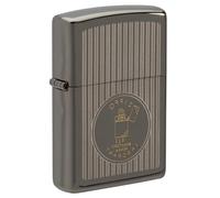 Zippo Founder's Day Accendisigari antivento a laser, bicolore, riutilizzabile, ricaricabile, design antivento, confezione regalo, realizzato negli Stati Uniti, colore nero (nero ghiaccio)