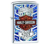Zippo Harley-Davidson, Accendino Antivento, Ricaricabile a Benzina Unisex-Adulto, Cromato, Regular 5.7 x 3.7 x 1.2 cm