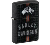 Zippo Accendino tascabile Harley-Davidson con motivo a scacchi Nero