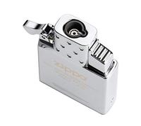Zippo inserto a torcia butano, fiamma regolabile per sigari, sigarette e candele, ricaricabile, compatibile con accendini Zippo, ideale per pipa, con custodia in metallo, argento