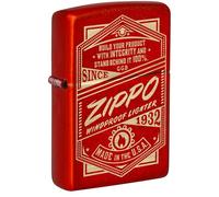Zippo It Works Design - Accendino tascabile, colore: Rosso metallizzato