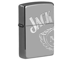 Zippo Jack Daniel's Accendino da campeggio riempibile di lusso Armor Black Ice