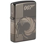 ZIPPO James Bond 007 Bullet Hole 360° Laser Enincised, Black Ice, ricaricabile, in confezione regalo di alta qualità