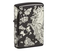Zippo Laser - Accendino tascabile a 360°, motivo: tesoro dei pirati, colore: nero lucido
