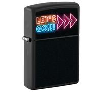 Zippo Let's Go Accendino Antivento, Lampada a Luce Nera, Ricaricabile, Design Antivento, Scatola Regalo, Made in US, Colore Nero Opaco